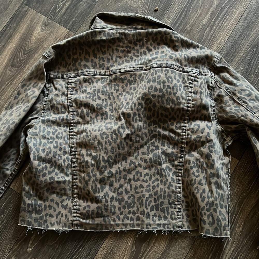 Pistola Naya Leopard Print Cropped Denim Jacket - Picture 4 of 4